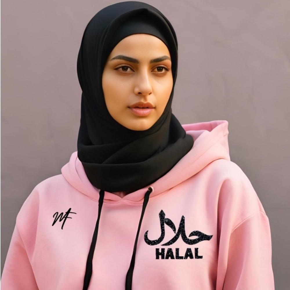 Pink & black master fashion halal hoodie